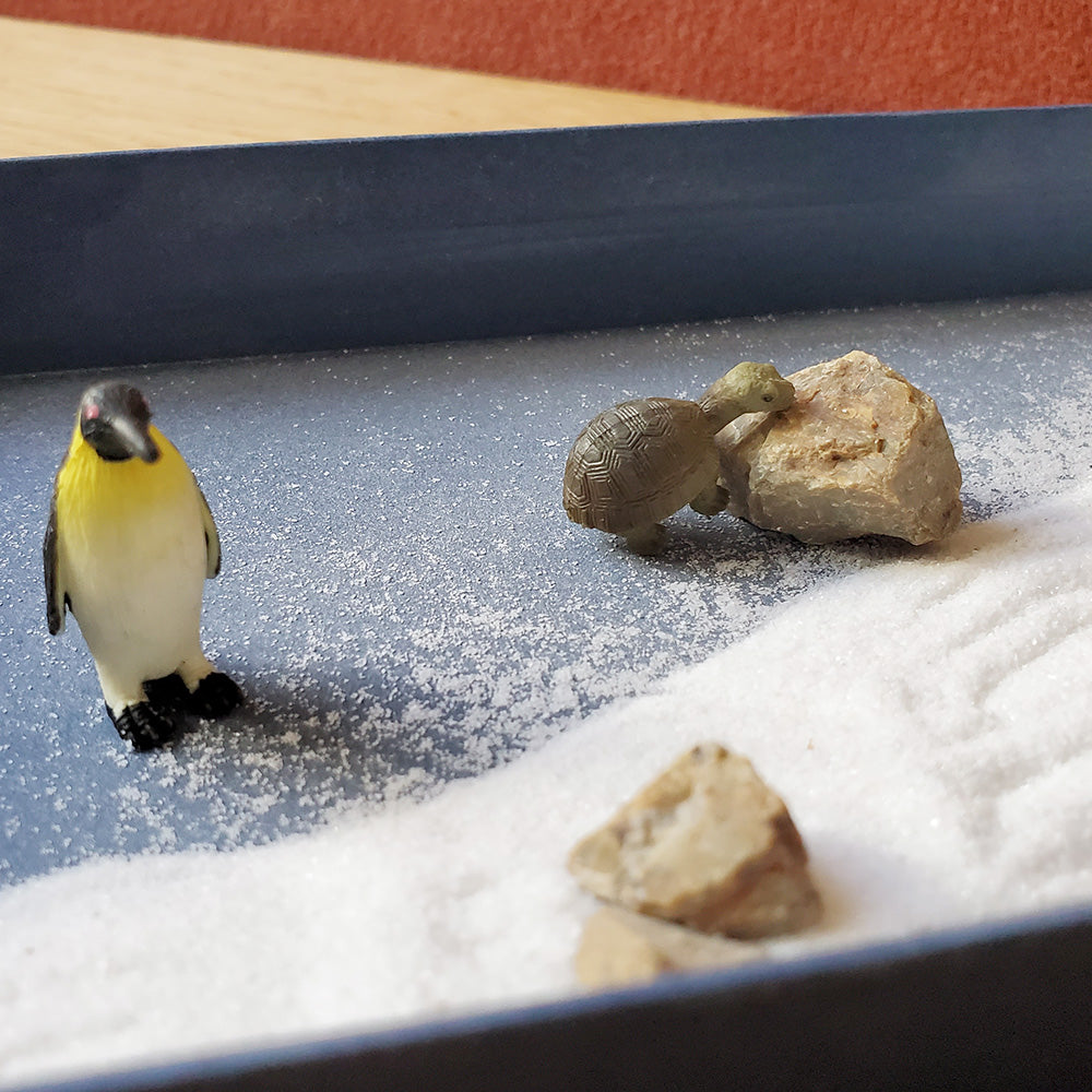 シンプルミニ枯山水キット 海の物語 ミニチュア2個付き ペンギン 亀  ミニチュア 添配 フィギュア 盆景 枯山水セット 枯山水 箱庭 ミニ庭園 小さな庭 paper カラフル  zengarden karesansui