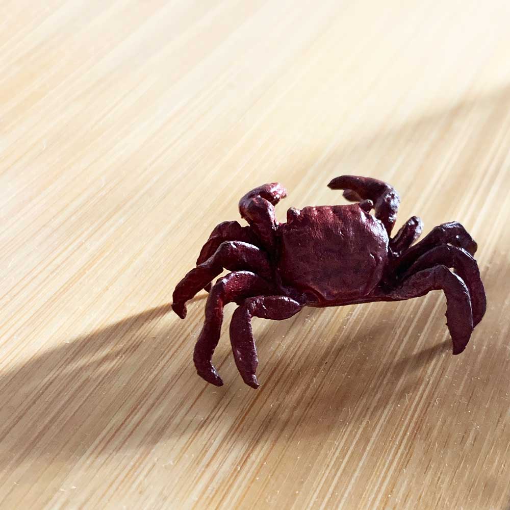 ミニチュア 添配 フィギュア 盆景  蟹 ( かに ) 銅製 赤 カニ zengarden karesansui