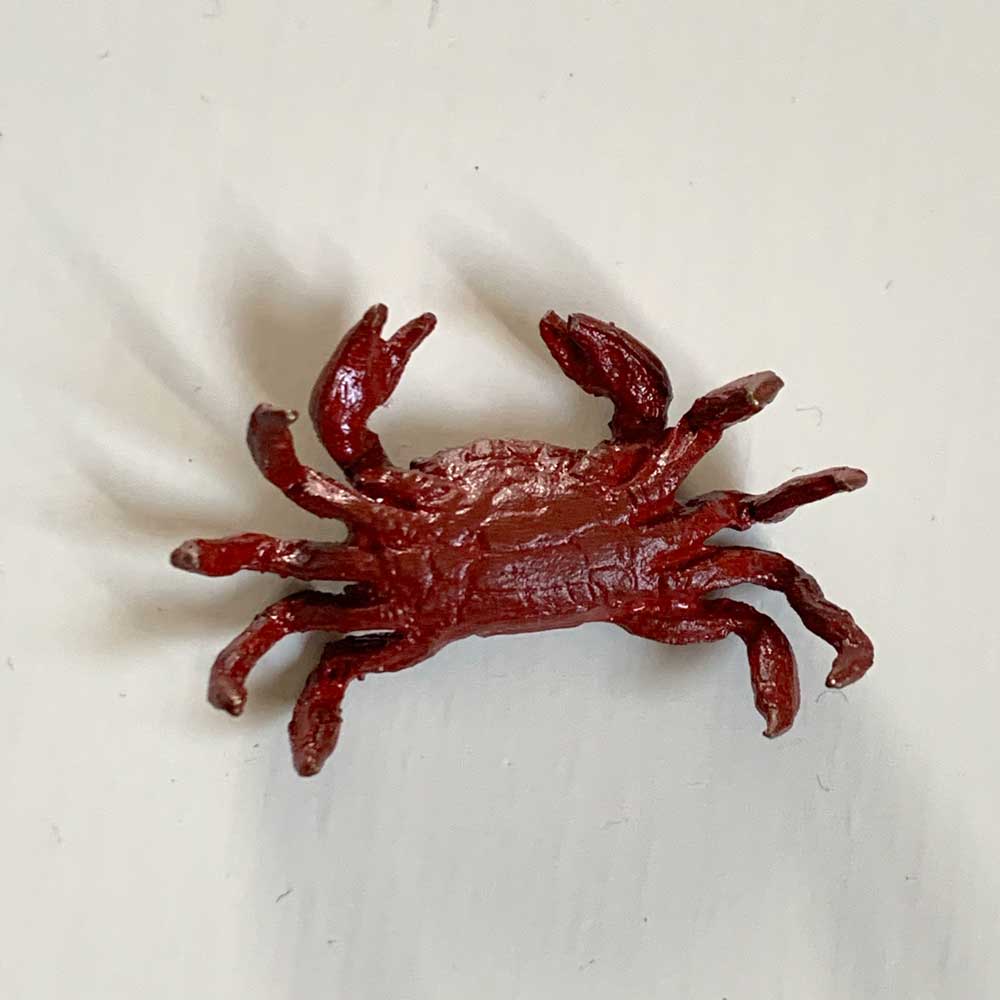 ミニチュア 添配 フィギュア 盆景  蟹 ( かに ) 銅製 赤 カニ zengarden karesansui