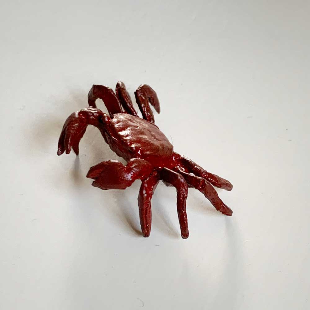 ミニチュア 添配 フィギュア 盆景  蟹 ( かに ) 銅製 赤 カニ zengarden karesansui