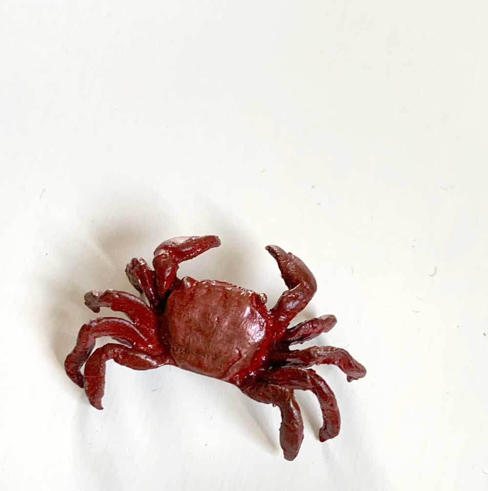 ミニチュア 添配 フィギュア 盆景  蟹 ( かに ) 銅製 赤 カニ zengarden karesansui