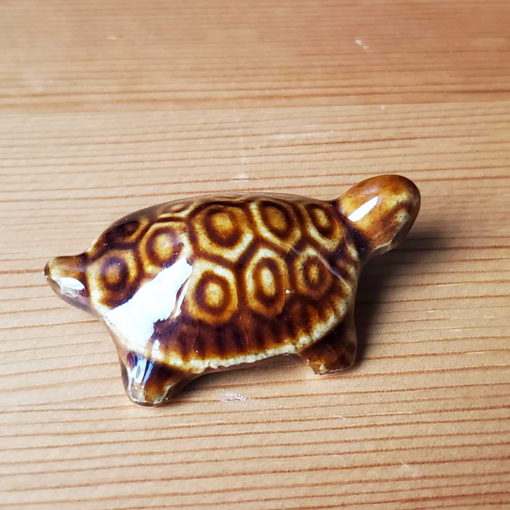 ミニチュア 添配 フィギュア 盆景  茶亀(ちゃがめ) 幅4.5cm 亀 かめ zengarden karesansui