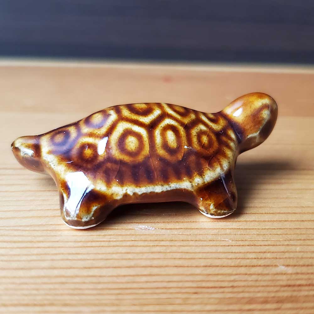 ミニチュア 添配 フィギュア 盆景  茶亀(ちゃがめ) 幅4.5cm 亀 かめ zengarden karesansui