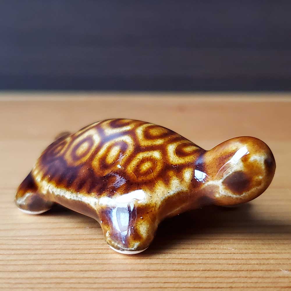 ミニチュア 添配 フィギュア 盆景  茶亀(ちゃがめ) 幅4.5cm 亀 かめ zengarden karesansui