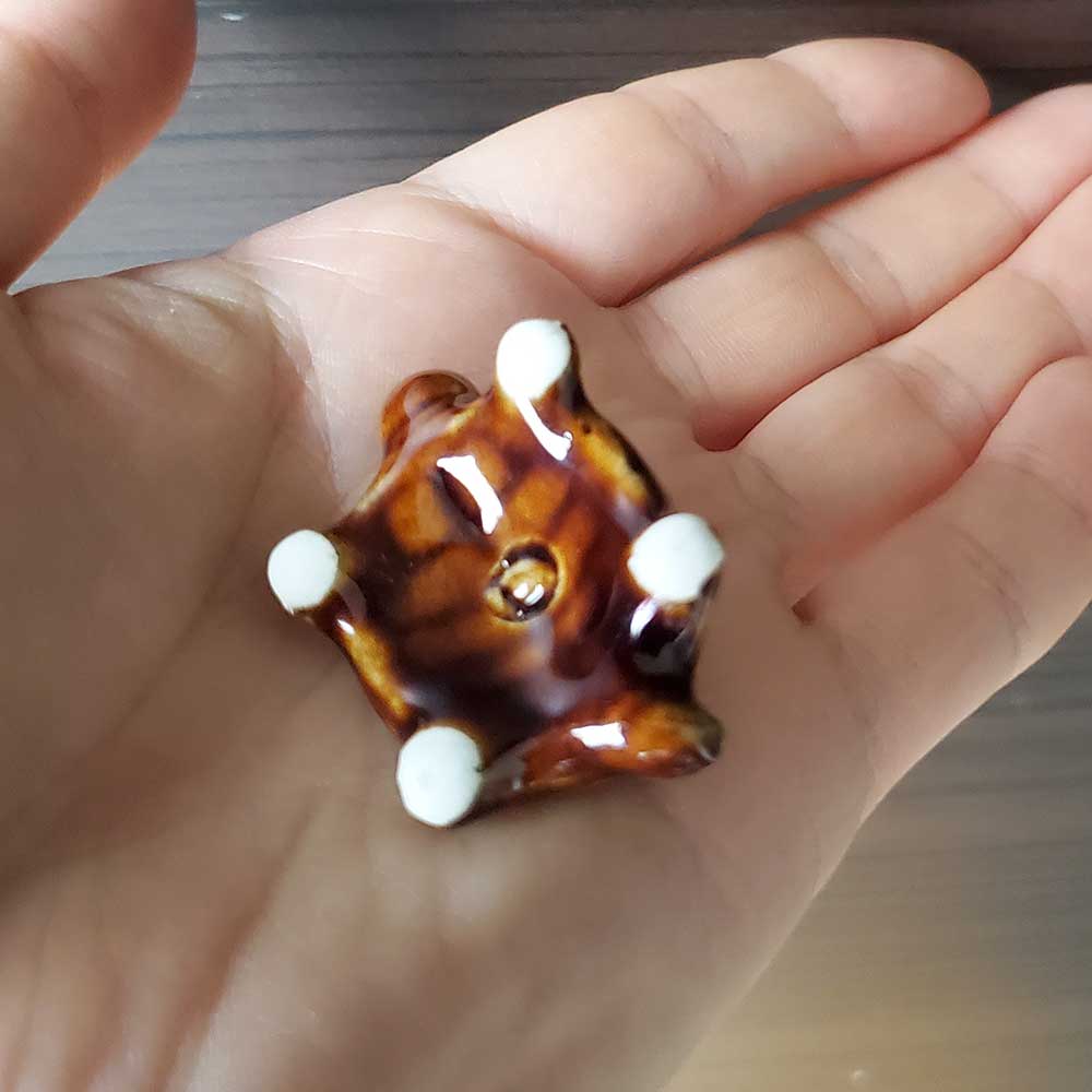 ミニチュア 添配 フィギュア 盆景  茶亀(ちゃがめ) 幅4.5cm 亀 かめ zengarden karesansui