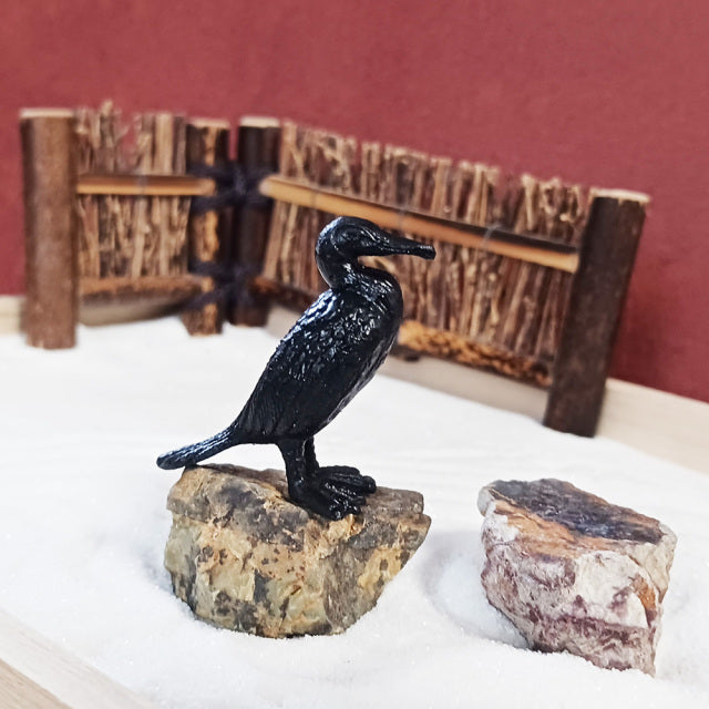 ミニチュア 添配 フィギュア 盆景  鵜 ( う ) 銅製  鳥 とり zengarden karesansui