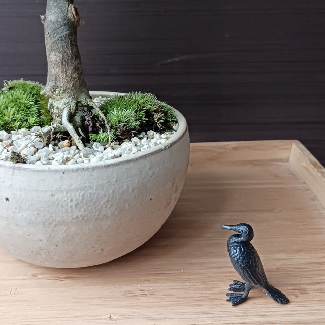 ミニチュア 添配 フィギュア 盆景  鵜 ( う ) 銅製  鳥 とり zengarden karesansui