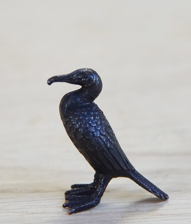 ミニチュア 添配 フィギュア 盆景  鵜 ( う ) 銅製  鳥 とり zengarden karesansui