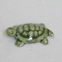 ミニチュア 添配 フィギュア 盆景  緑亀 ( みどりがめ )幅3.5cm  亀  かめ  zengarden karesansui