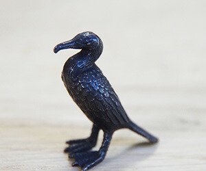 ミニチュア 添配 フィギュア 盆景  鵜 ( う ) 銅製  鳥 とり zengarden karesansui