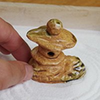 ミニチュア 添配 フィギュア 盆景  岩付灯篭 ( いわつきとうろう )茶色 トウロウ  zengarden karesansui