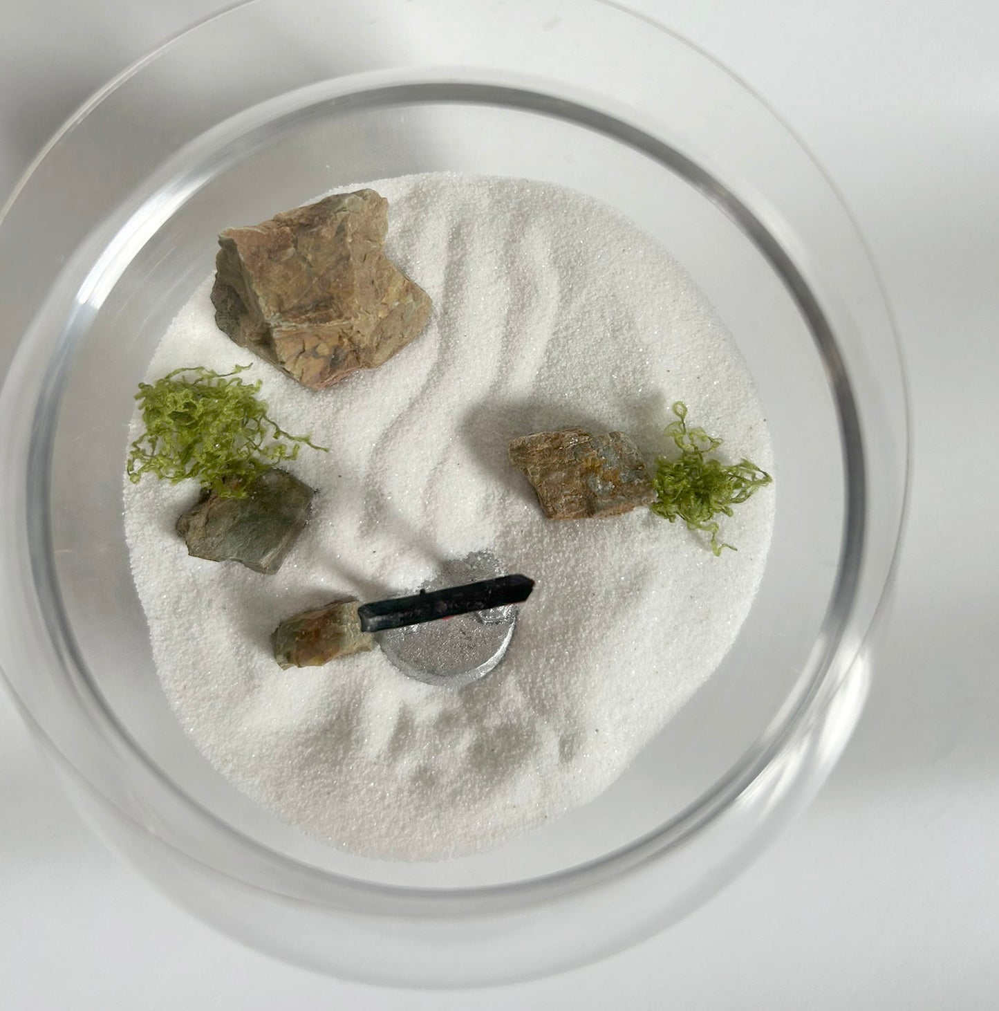 ガラス ボウル ミニ枯山水キット 選べるミニチュア インテリアミニ枯山水 キット 作って飾れる ミニ庭園 枯山水セット ＞ zen garden japan 海外へのおみやげ 座禅 禅の心 ミニ枯山水 禅の所作 小さな 砂紋 インテリア 和のディスプレイ