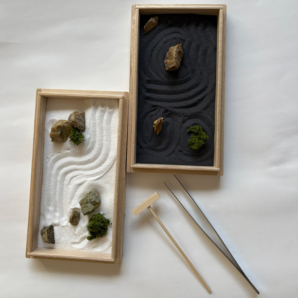 枯山水キット ＜ 陰陽の庭＞ 苔 ( アートモス ) つきセット