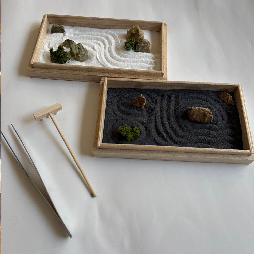 枯山水キット ＜ 陰陽の庭＞ 苔 ( アートモス ) つきセット