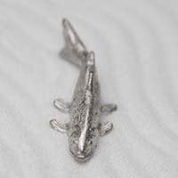 Miniature accessory figure bonkei [miniature sweetfish] made of tin