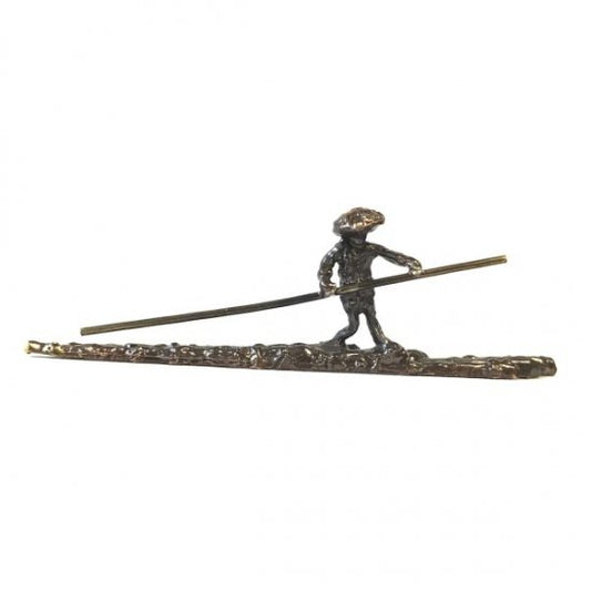 Miniature accessory figure Bonkei [Bonkei raft person made of copper] 